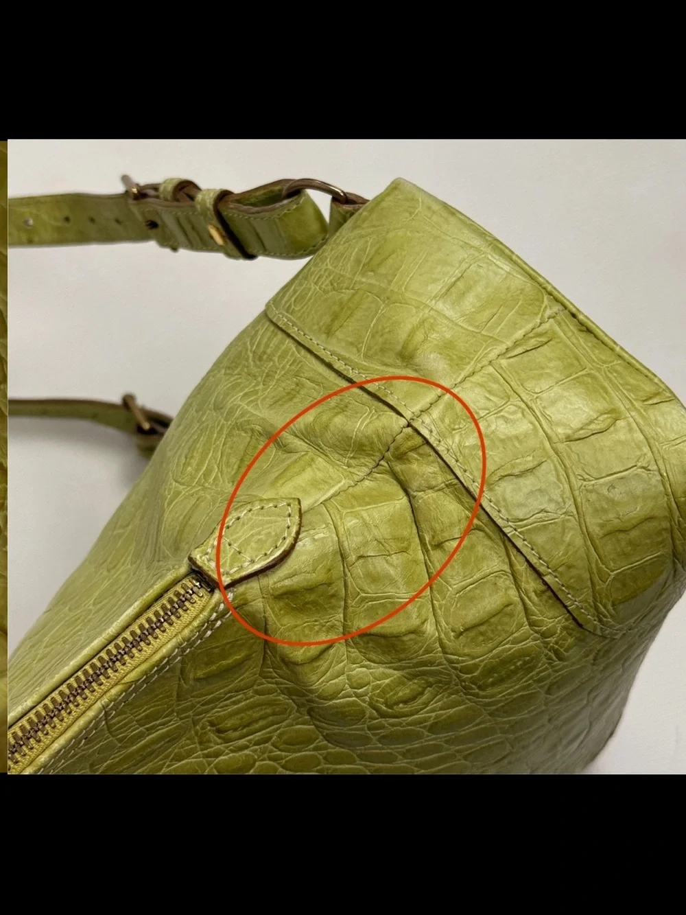 Mulberry Lime Green Croc-Embossed Leather Backpack